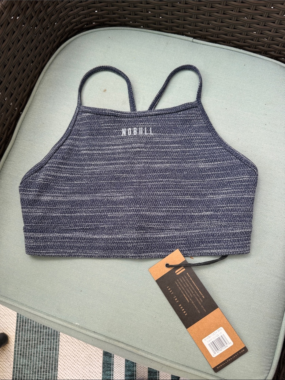NOBULL Heathered Navy Strappy Sports Bralette
